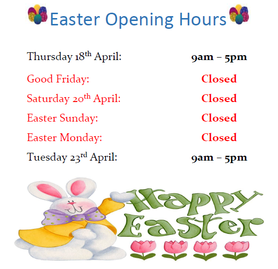 Our Easter Opening Hours